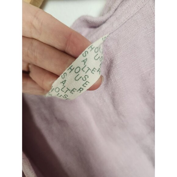 Salter House Women's Sz. M Linen Robe In Lavender - Picture 2 of 7